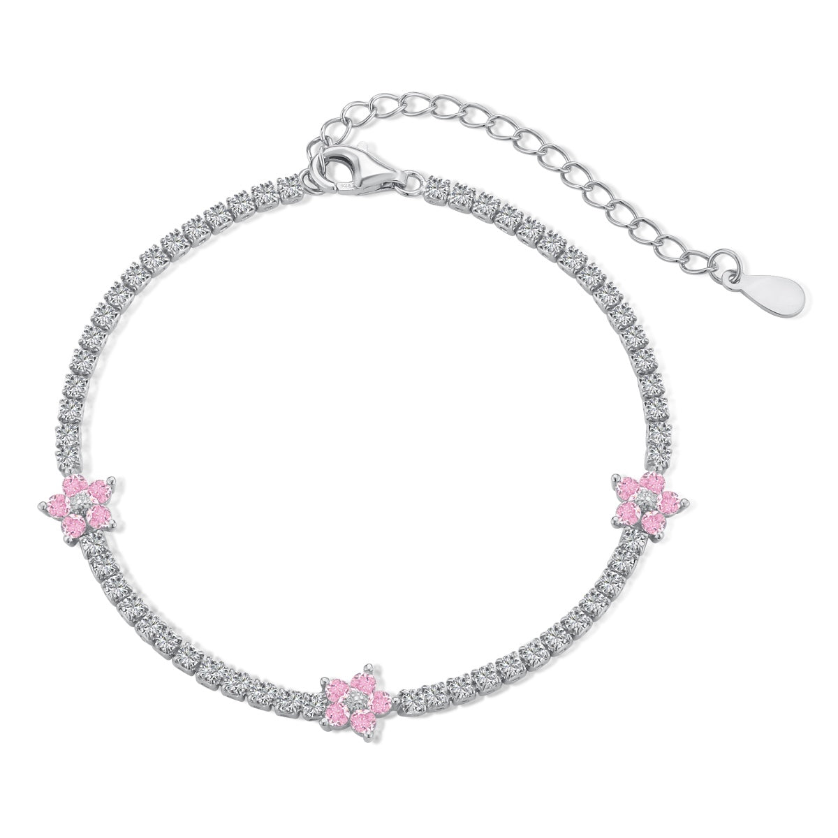 [Lumi Jewellery]Sparkling Flower Shape Tennis Bracelet