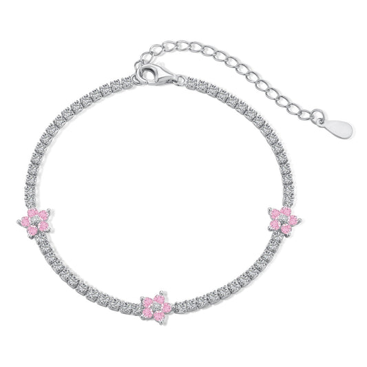 [Lumi Jewellery]Sparkling Flower Shape Tennis Bracelet