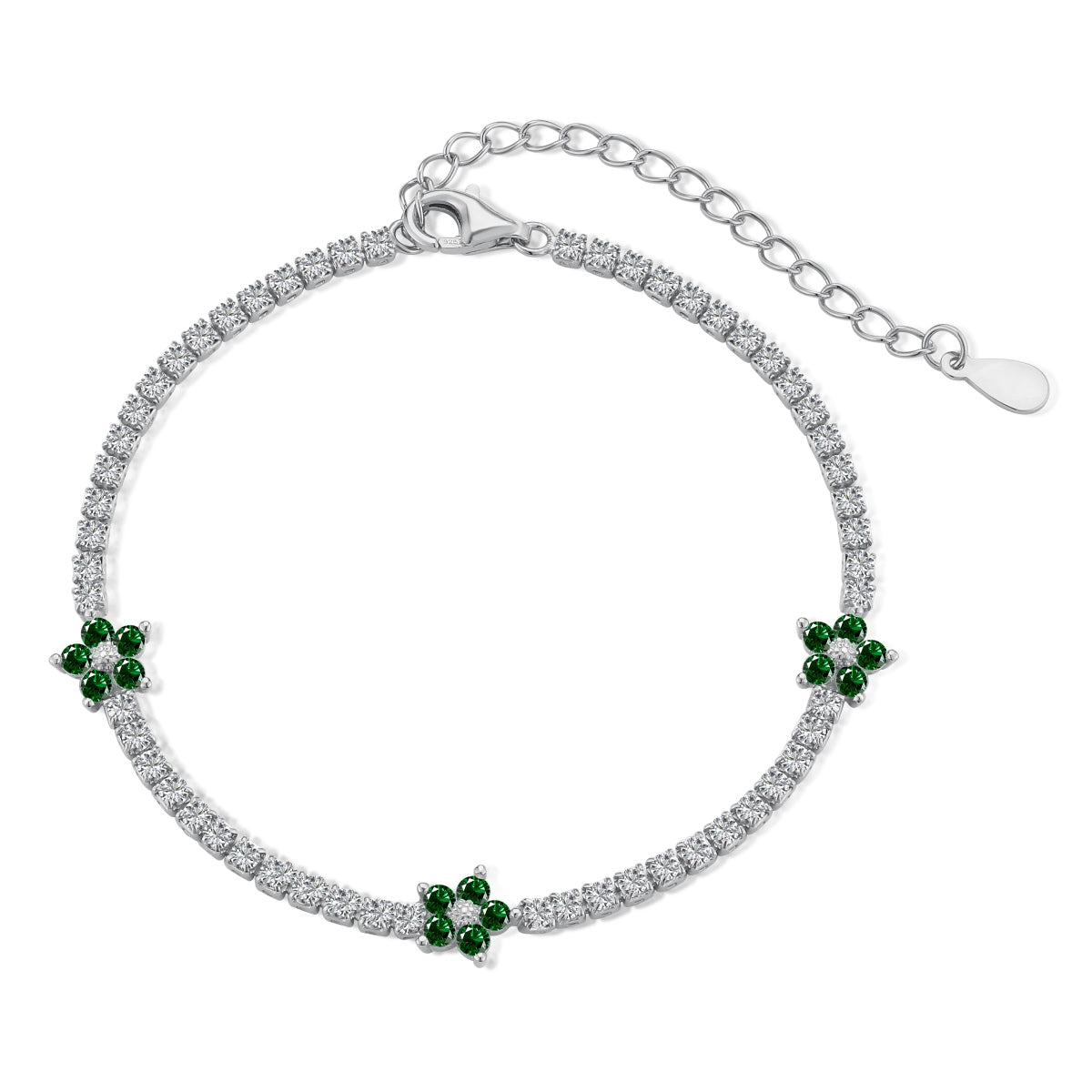 [Lumi Jewellery]Sparkling Flower Shape Tennis Bracelet
