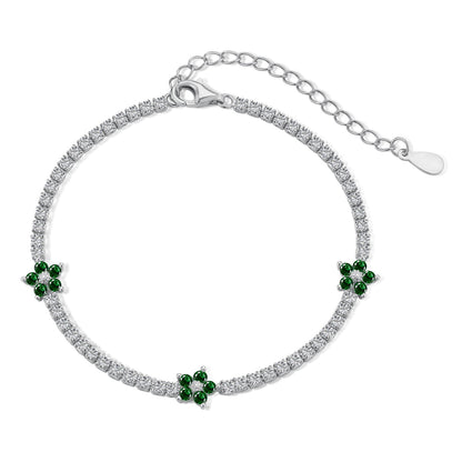 [Lumi Jewellery]Sparkling Flower Shape Tennis Bracelet