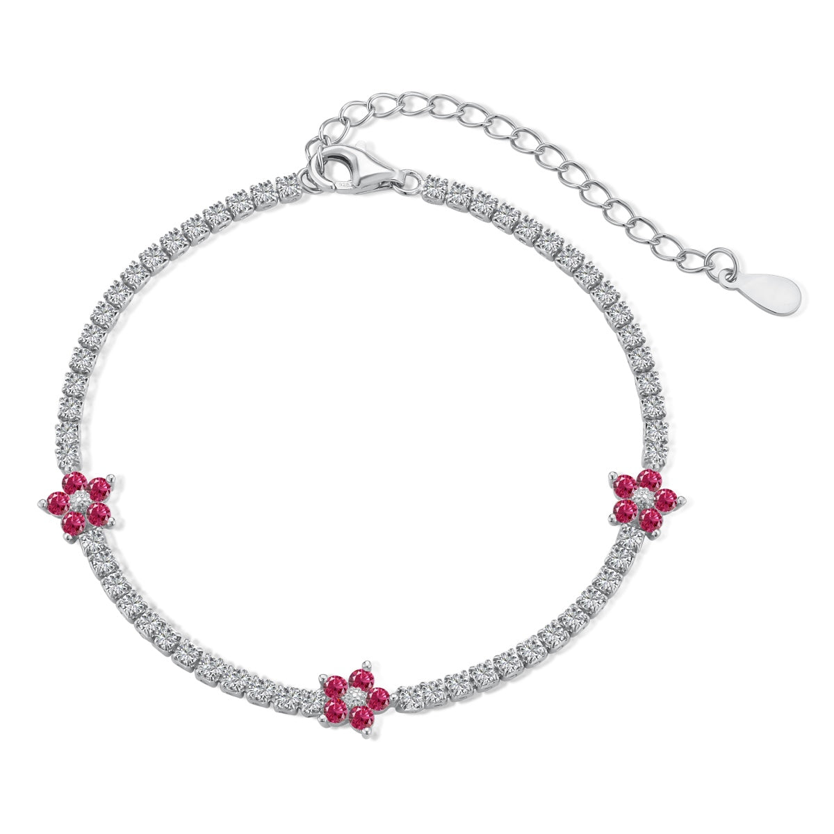 [Lumi Jewellery]Sparkling Flower Shape Tennis Bracelet