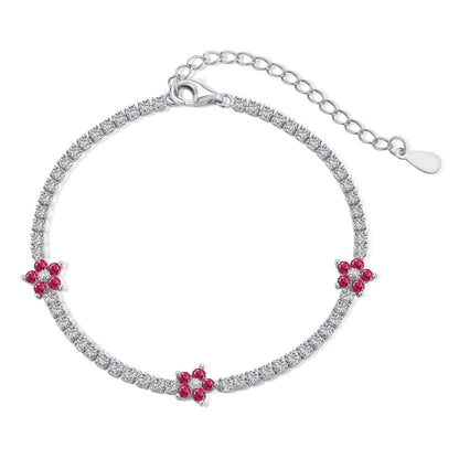 [Lumi Jewellery]Sparkling Flower Shape Tennis Bracelet