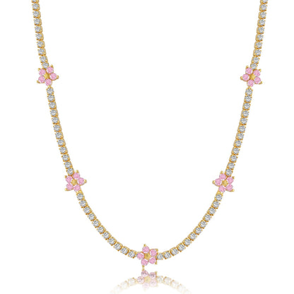 [Lumi Jewellery]Luxurious Colorful Flower Tennis Necklace