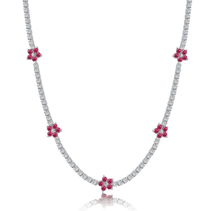 [Lumi Jewellery]Luxurious Colorful Flower Tennis Necklace