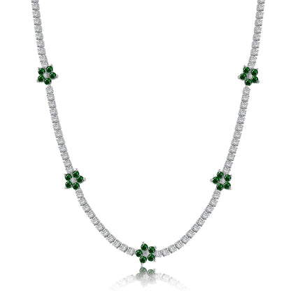 [Lumi Jewellery]Luxurious Colorful Flower Tennis Necklace