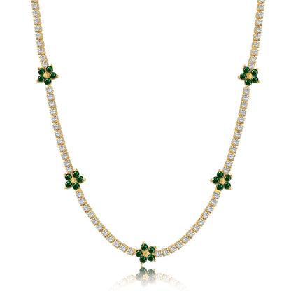 [Lumi Jewellery]Luxurious Colorful Flower Tennis Necklace