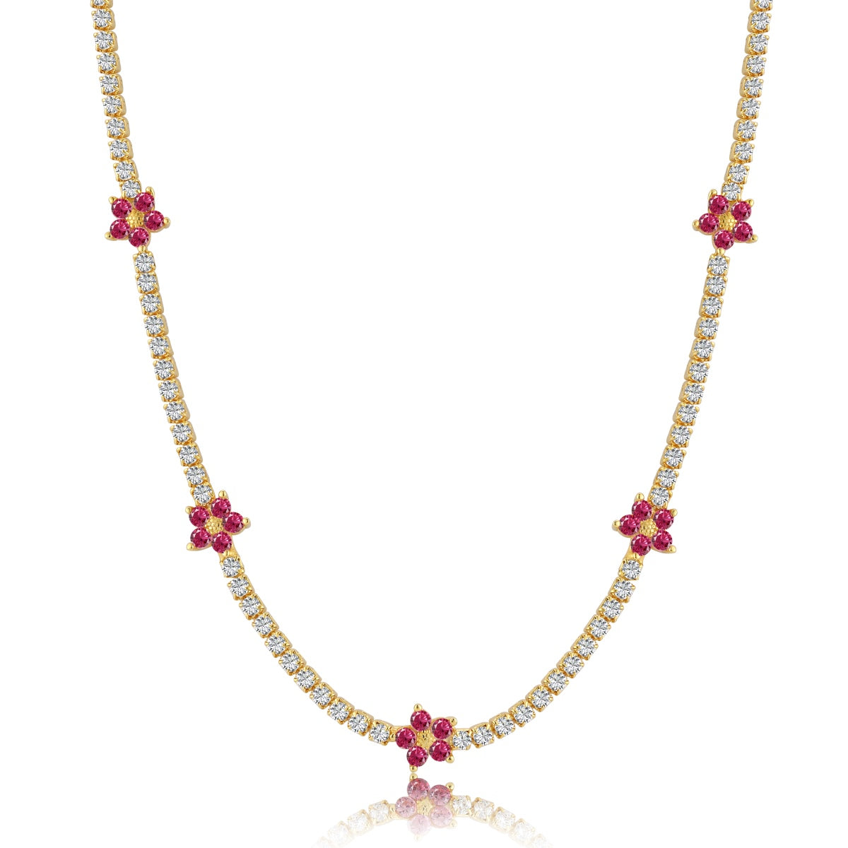 [Lumi Jewellery]Luxurious Colorful Flower Tennis Necklace