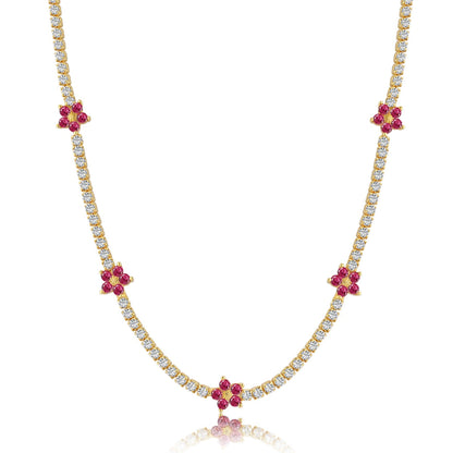 [Lumi Jewellery]Luxurious Colorful Flower Tennis Necklace