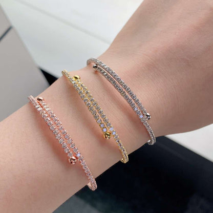 [Lumi Jewellery]Row of Diamonds Round Fashion Bracelet