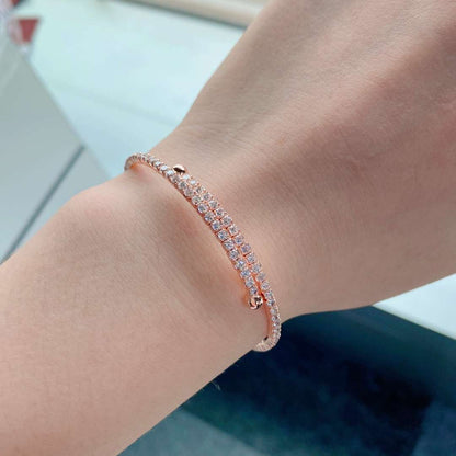 [Lumi Jewellery]Row of Diamonds Round Fashion Bracelet