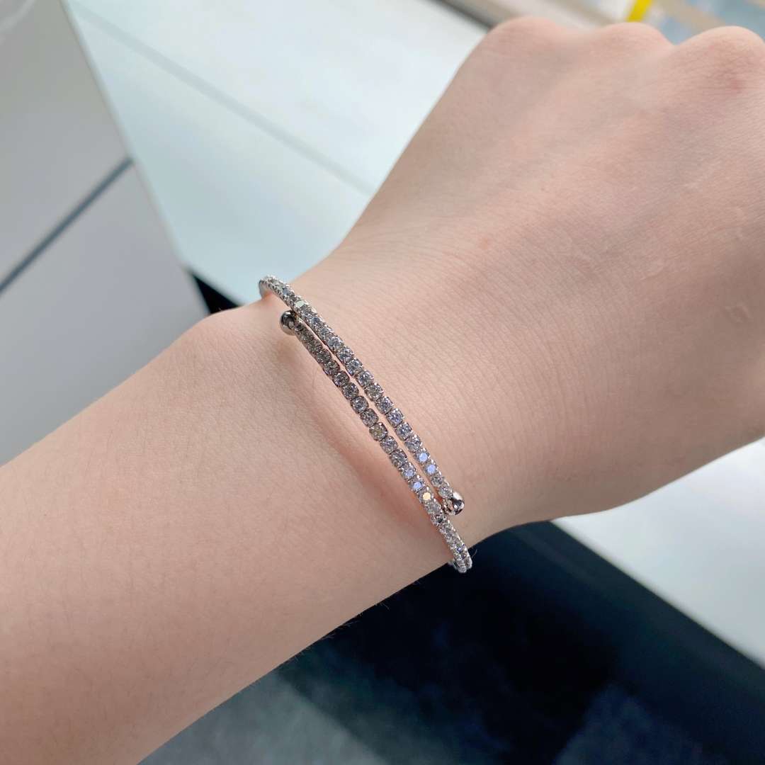 [Lumi Jewellery]Row of Diamonds Round Fashion Bracelet