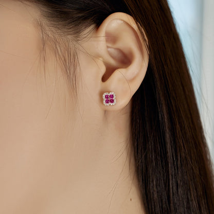 [Lumi Jewellery]Four-Leaf Clover Flower Shaped Earrings