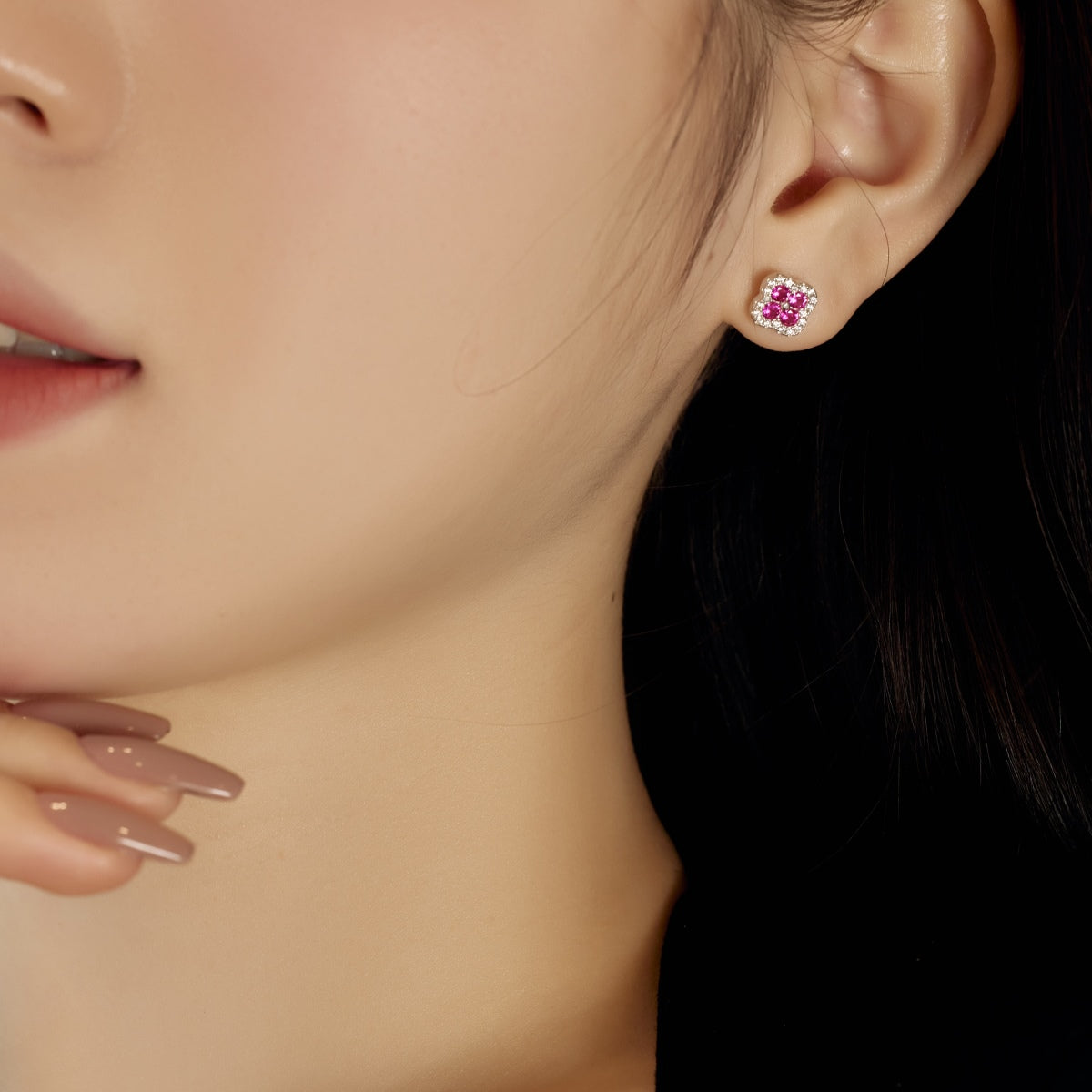 [Lumi Jewellery]Four-Leaf Clover Flower Shaped Earrings