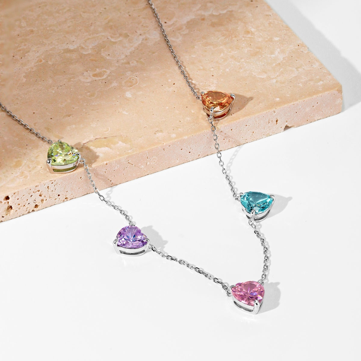 [Lumi Jewellery]Sparkling Colorful Heart Cut Necklace
