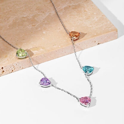 [Lumi Jewellery]Sparkling Colorful Heart Cut Necklace