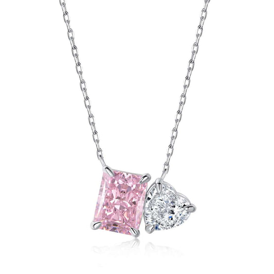 [Lumi Jewellery]Dazzling Square & Heart Shape Necklace