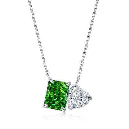 [Lumi Jewellery]Dazzling Square & Heart Shape Necklace