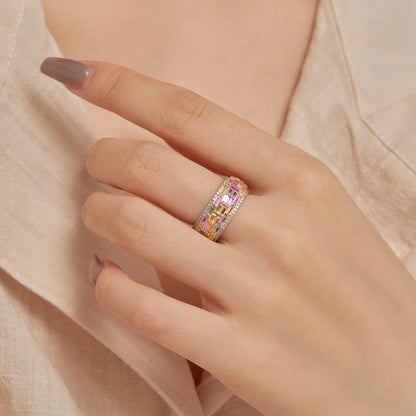 [Lumi Jewellery]Radiant Colorful Radiant Cut Daily Ring