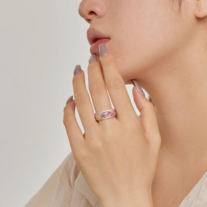 [Lumi Jewellery]Radiant Colorful Radiant Cut Daily Ring