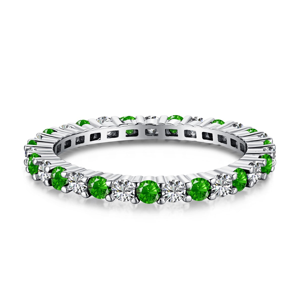 [Lumi Jewellery]Exquisite Colorful Round Cut Tennis Ring