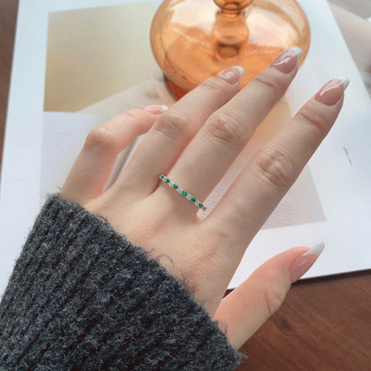 [Lumi Jewellery]Exquisite Colorful Round Cut Tennis Ring