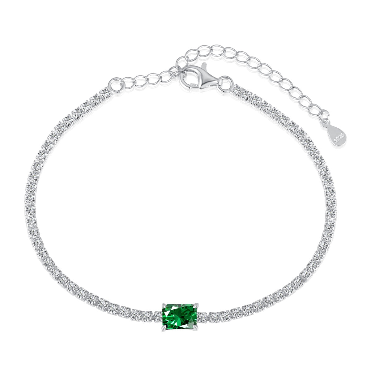[Lumi Jewellery]1.0 Carat Unique Emerald Cut Banquet Bracelet