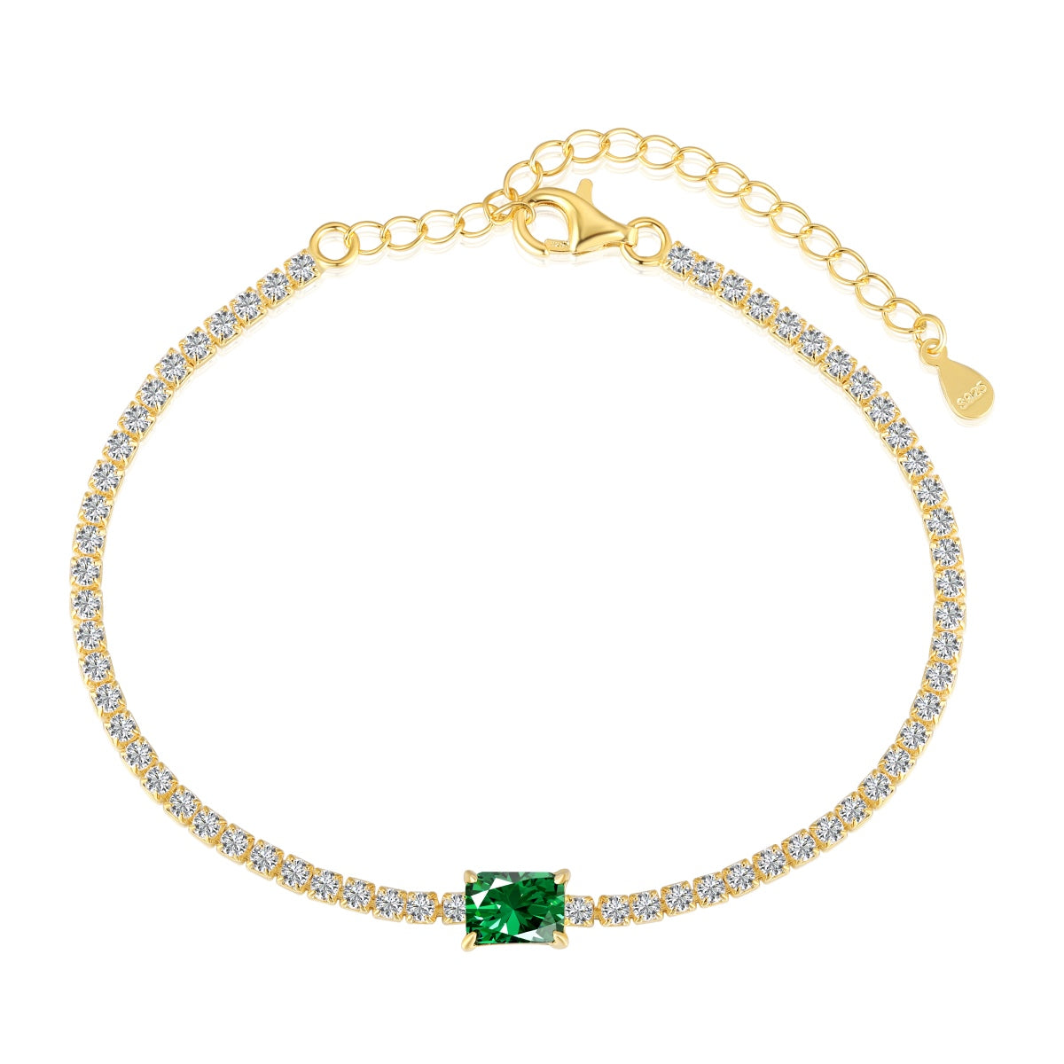 [Lumi Jewellery]1.0 Carat Unique Emerald Cut Banquet Bracelet