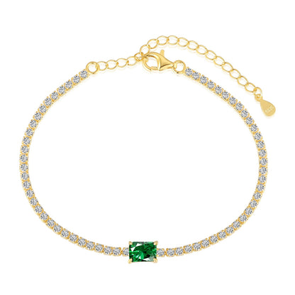 [Lumi Jewellery]1.0 Carat Unique Emerald Cut Banquet Bracelet
