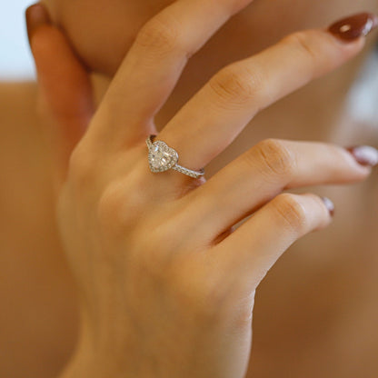 [Lumi Jewellery]Eternity Splashy Romantic Heart Shape Lover Ring