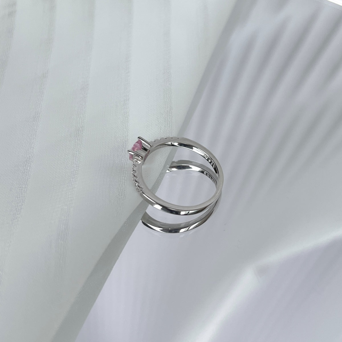 [Lumi Jewellery]0.5 Carat CaratEternity Charming Heart Shape Lover Ring