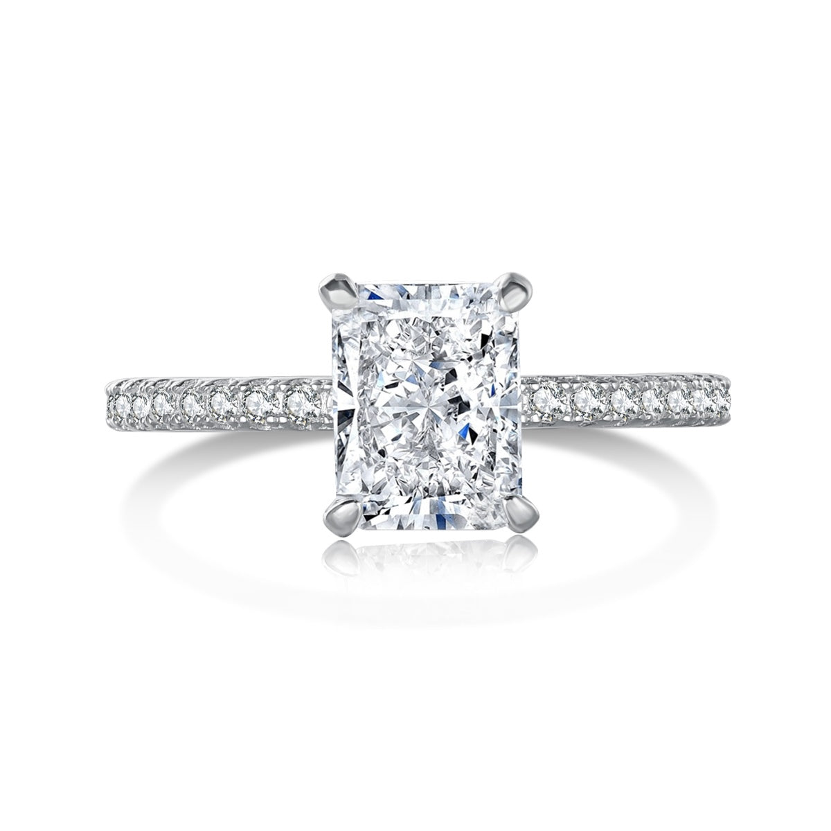 [Lumi Jewellery]2.0 Carat Dazzling Sparkling Radiant Cut Party Ring