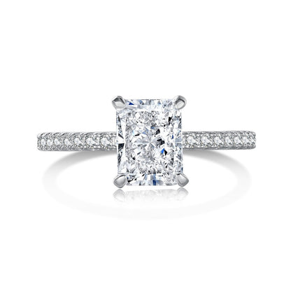 [Lumi Jewellery]2.0 Carat Dazzling Sparkling Radiant Cut Party Ring