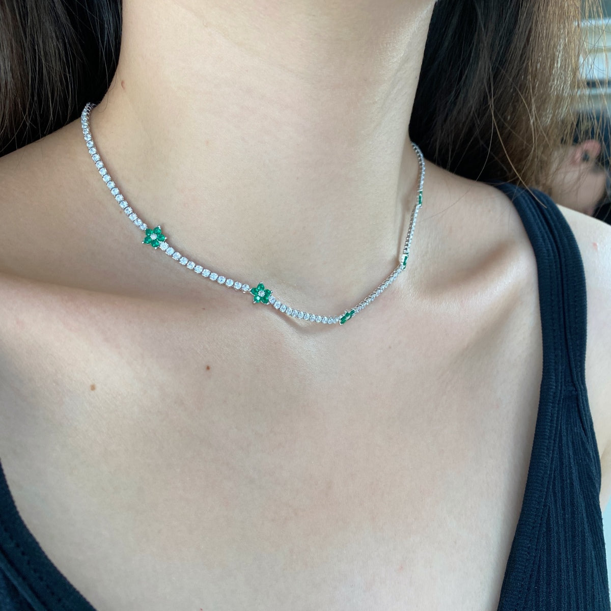 [Lumi Jewellery]Luxurious Colorful Flower Tennis Necklace