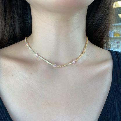 [Lumi Jewellery]Luxurious Colorful Flower Tennis Necklace