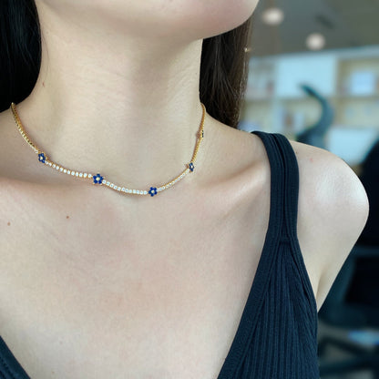 [Lumi Jewellery]Luxurious Colorful Flower Tennis Necklace