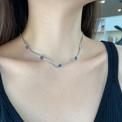 [Lumi Jewellery]Luxurious Colorful Flower Tennis Necklace