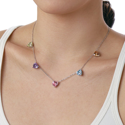 [Lumi Jewellery]Sparkling Colorful Heart Cut Necklace