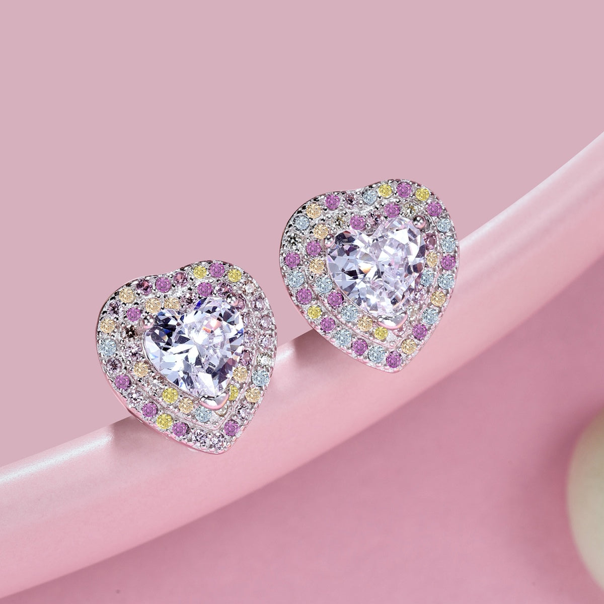 [Lumi Jewellery]Dazzling Heart Shape Lover Earrings