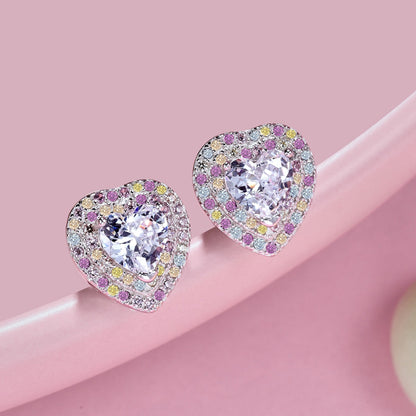 [Lumi Jewellery]Dazzling Heart Shape Lover Earrings