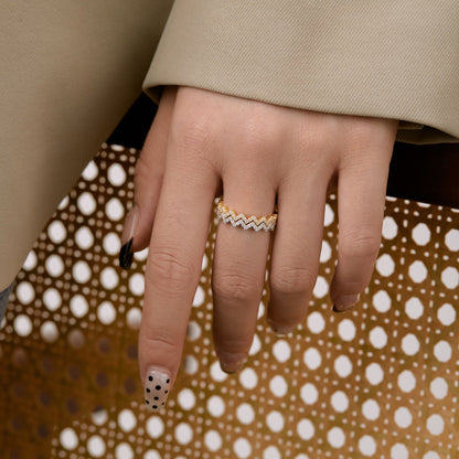 [Lumi Jewellery]Delicate Enchanting Wave Shape Daily Ring