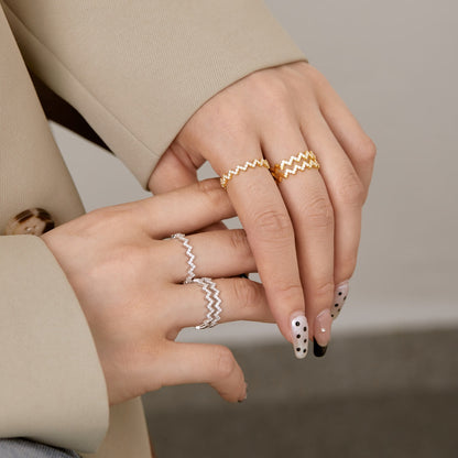 [Lumi Jewellery]Delicate Enchanting Wave Shape Daily Ring