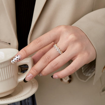 [Lumi Jewellery]Delicate Enchanting Wave Shape Daily Ring