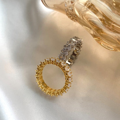 [Lumi Jewellery]Ornate Oval Cut Tennis Ring