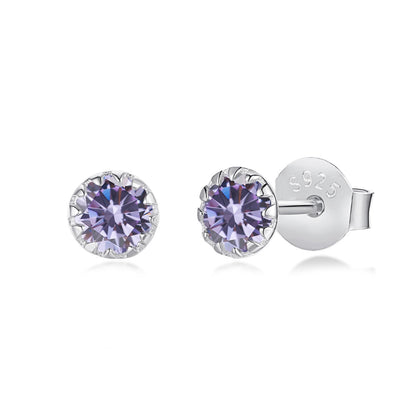 [Lumi Jewellery]Sparkling Colorful Round Shape Earrings