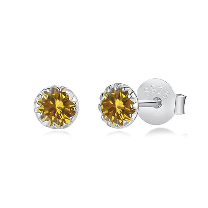 [Lumi Jewellery]Sparkling Colorful Round Shape Earrings