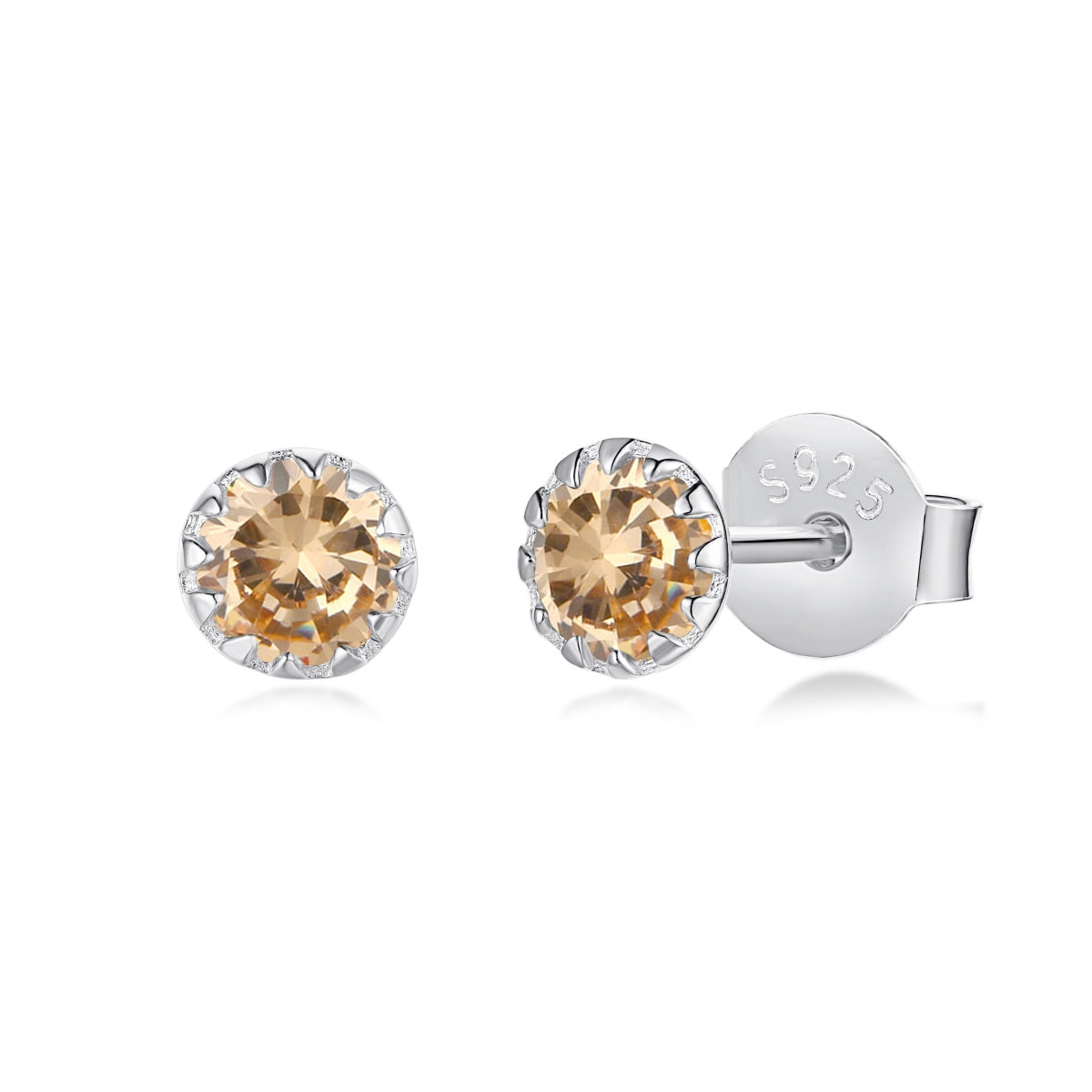 [Lumi Jewellery]Sparkling Colorful Round Shape Earrings