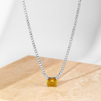 [Lumi Jewellery]4.0 Carat Elegant Radiant Cut Necklace