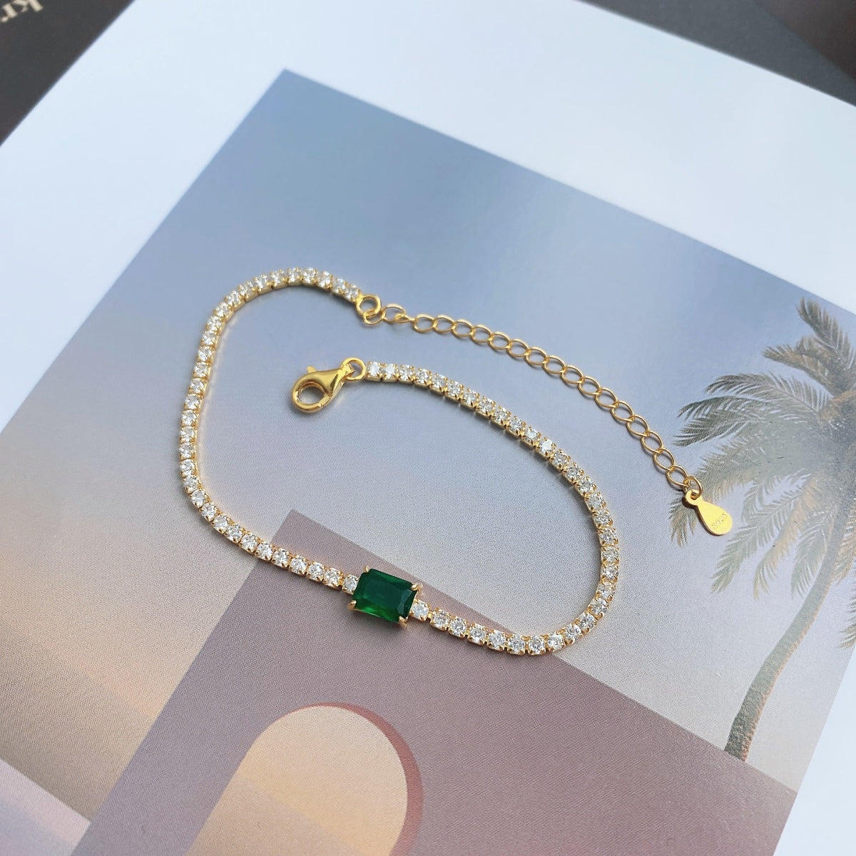 [Lumi Jewellery]1.0 Carat Unique Emerald Cut Banquet Bracelet