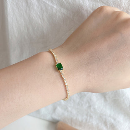 [Lumi Jewellery]1.0 Carat Unique Emerald Cut Banquet Bracelet