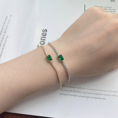 [Lumi Jewellery]1.0 Carat Unique Emerald Cut Banquet Bracelet